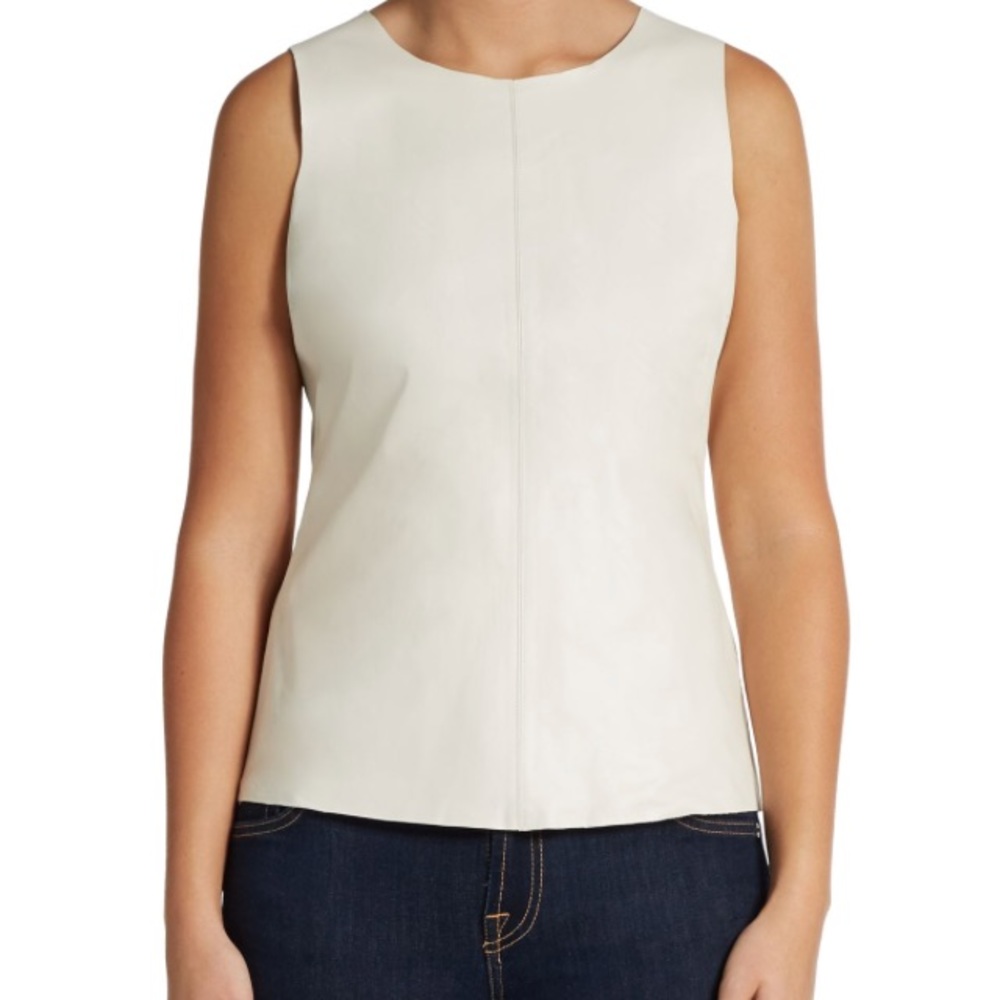 Patterson J. Kincaid leather fitted top